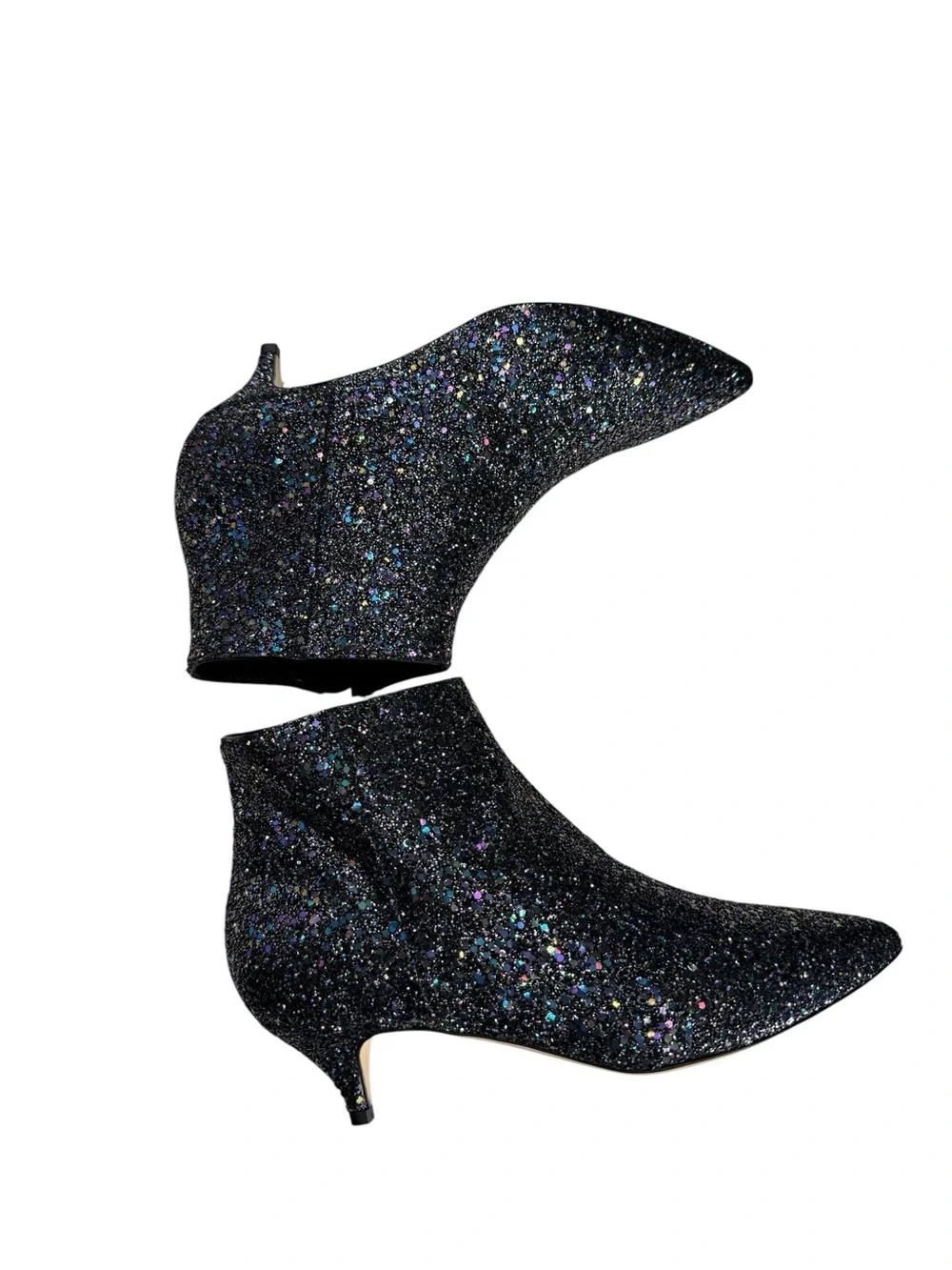 NWOB Kate Spade NY Olly Too Pointy Toe Kitten Heel Bootie Size 9M Sparkly